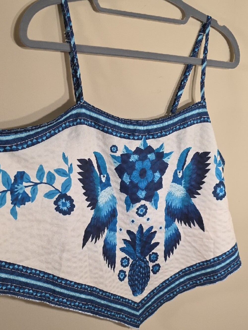 SHEIN Tropical Blue Bandana Handkerchief Top - Picture 4 of 5
